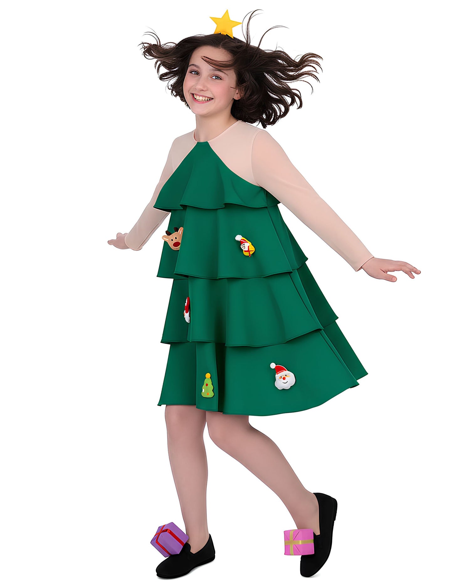 Costum de brad de Crăciun pentru fată