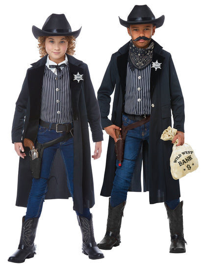 Versions fille et garçon du déguisement de shérif pour enfant