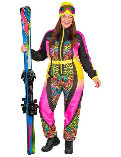 Costum de schior zebră multicolor mărime mare pentru adult 