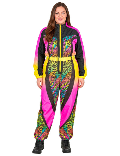 Costum de schior zebră multicolor mărime mare pentru adult 