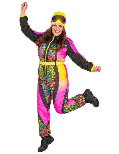 Costum de schior zebră multicolor mărime mare pentru adult 