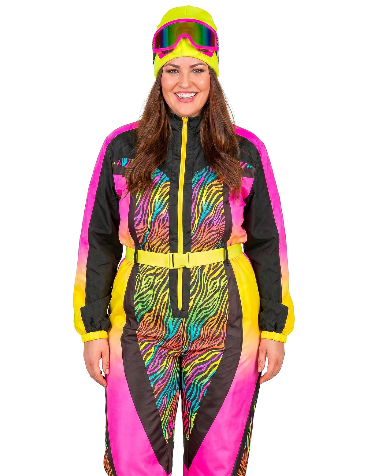 Costum de schior zebră multicolor mărime mare pentru adult 