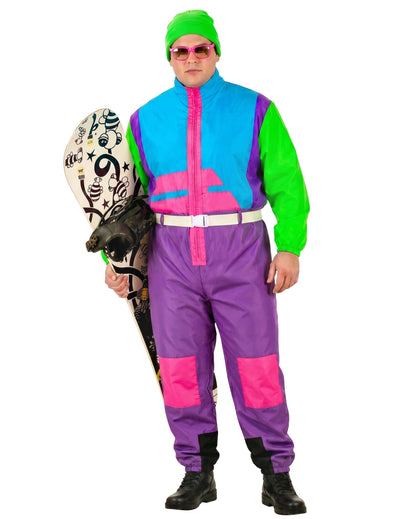 Déguisement snowboarder fluo grande taille adulte