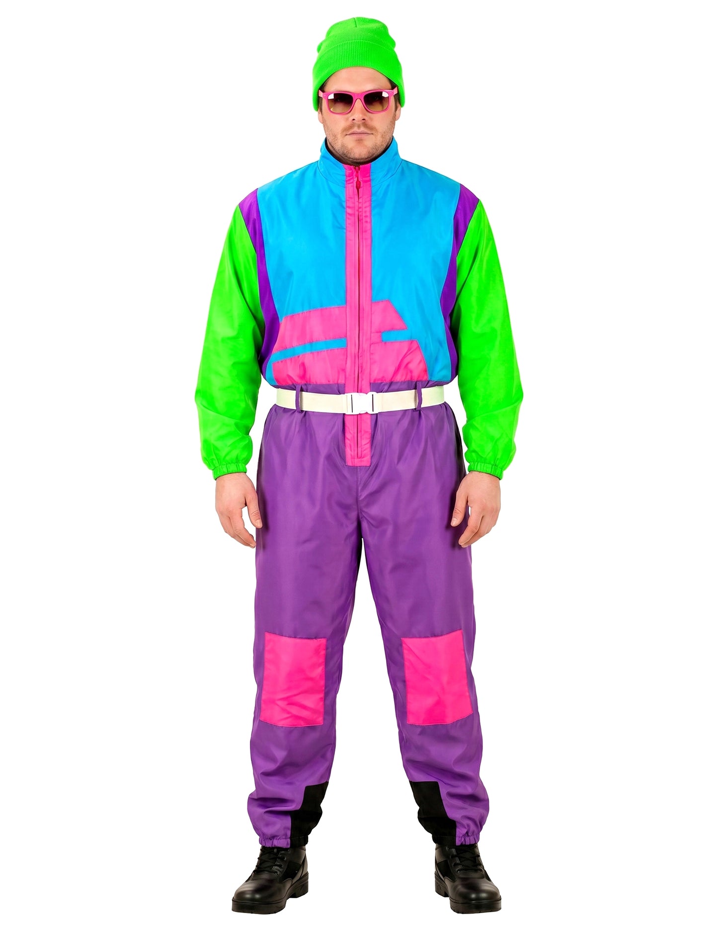 Costum mare de snowboarder fluo pentru adulți