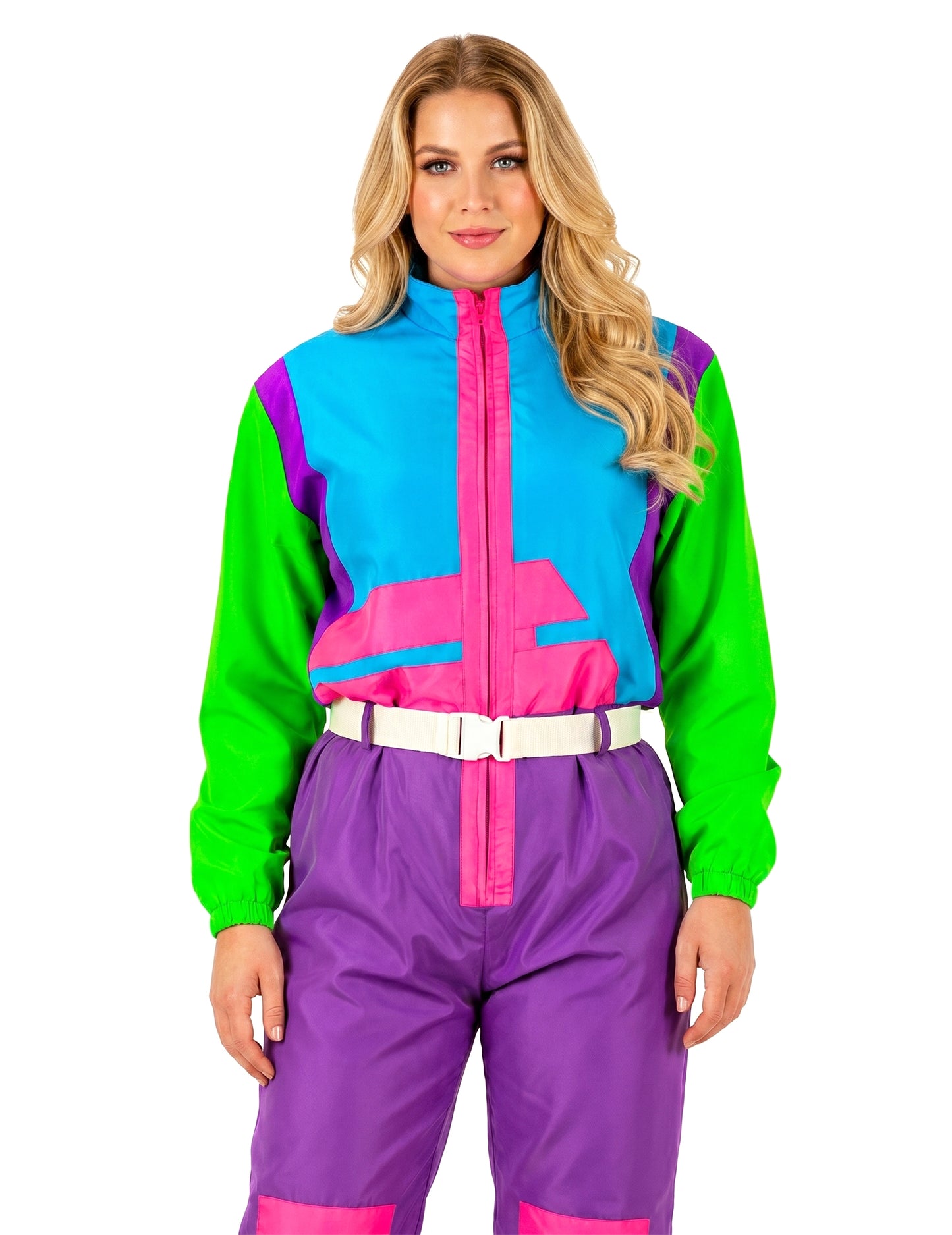 Costum mare de snowboarder fluo pentru adulți