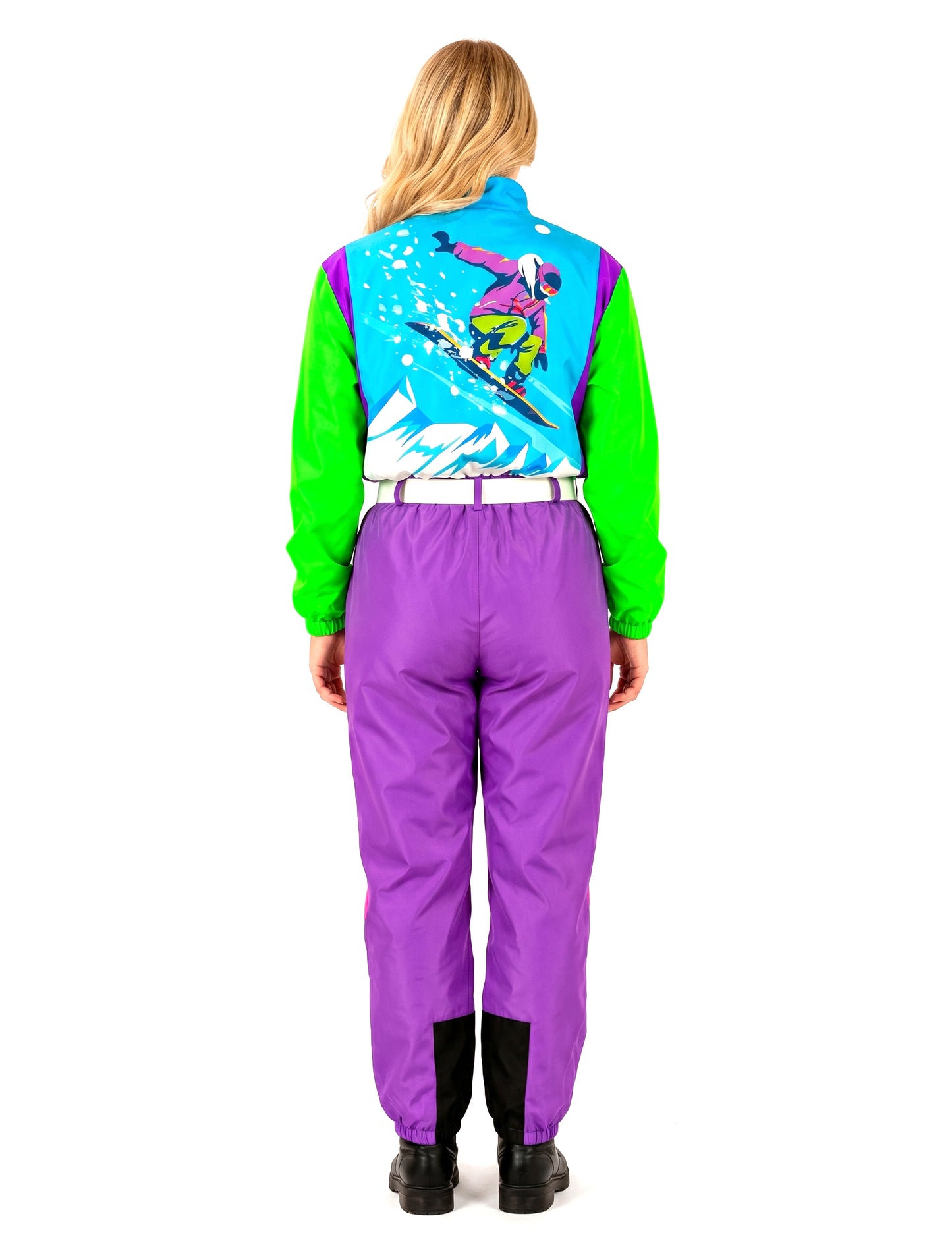 Costum mare de snowboarder fluo pentru adulți