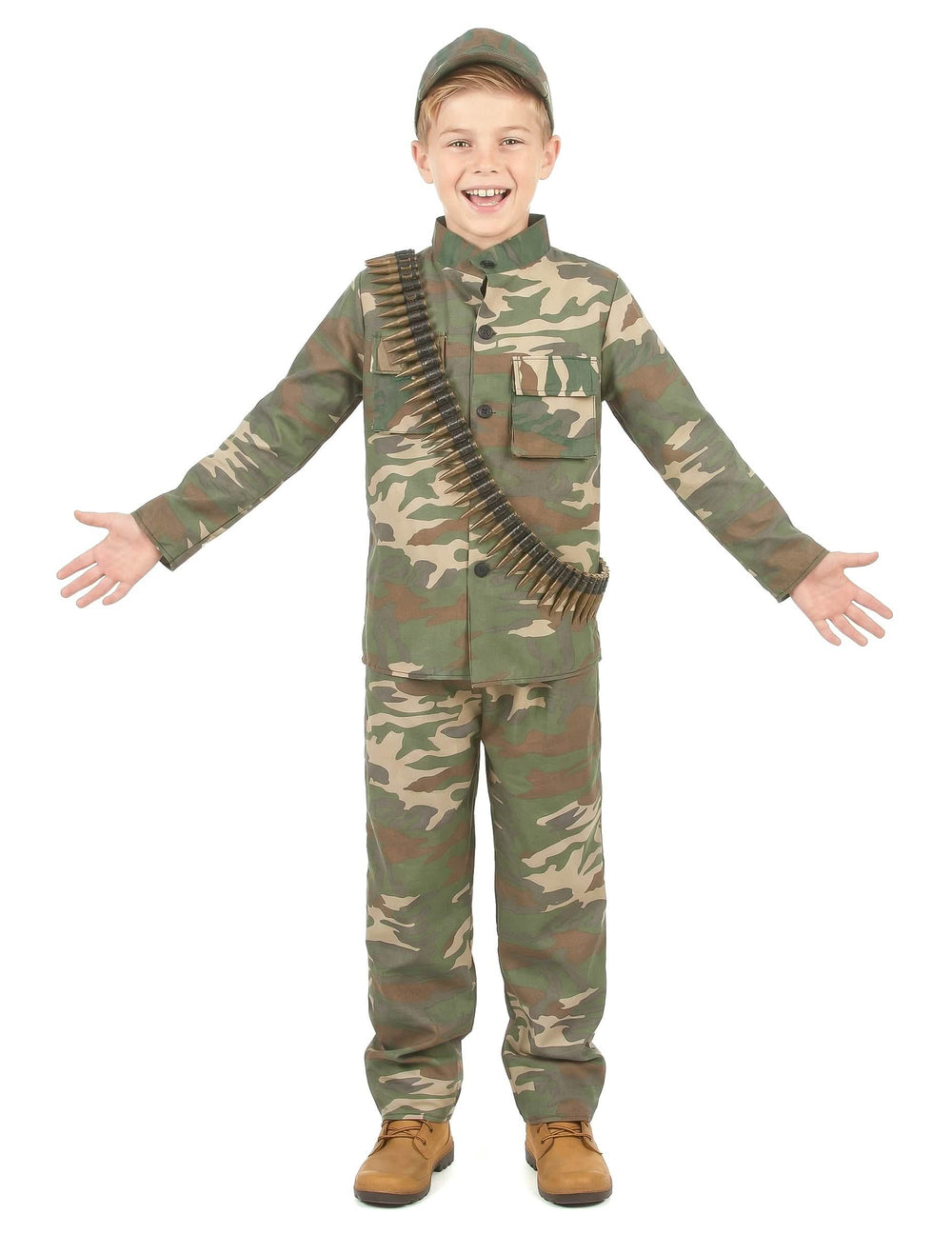 Vedere din față a costumului de soldat pentru băiat
