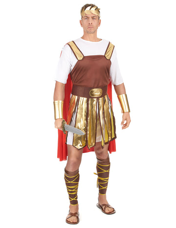 Costum gladiator roman pelerina rosie pentru barbati