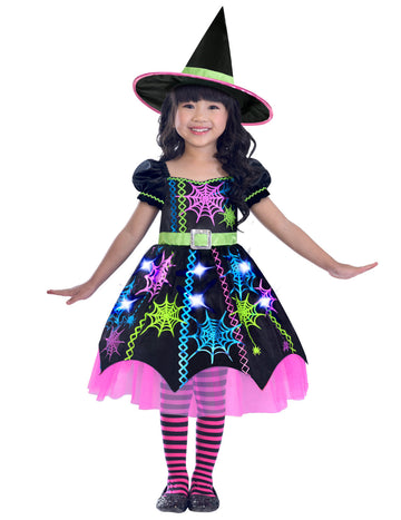 Costum de vrăjitoare multicolore păianjen