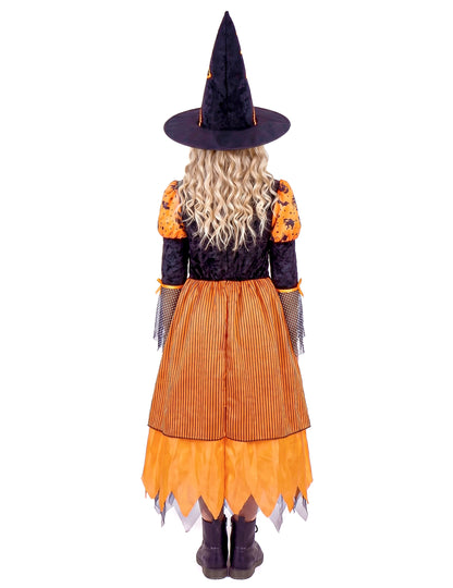 Déguisement sorcière orange fille Halloween