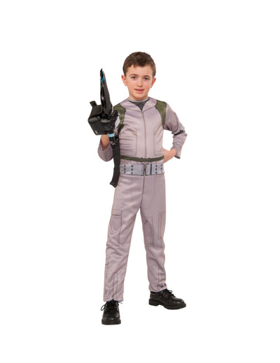 Costum SOS Fantomă pentru copii, gri, cu rucsac