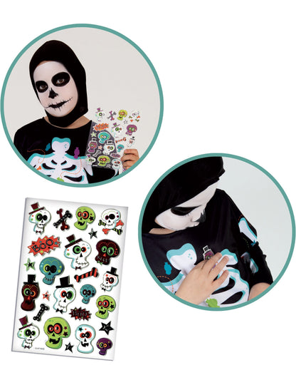 Deghizare schelet cu broșura autocolantului pentru copii