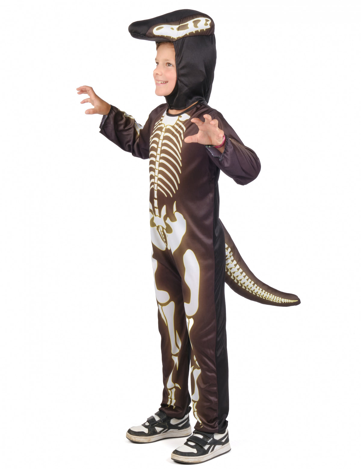 Vue de profil du déguisement squelette de dinosaure pour enfant