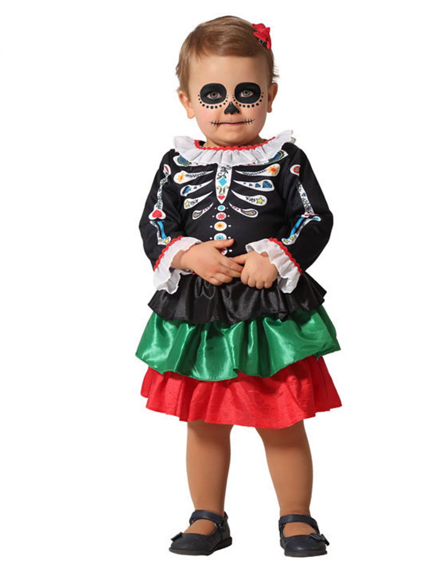 Schelet dia de los muertos fetiță deghizare