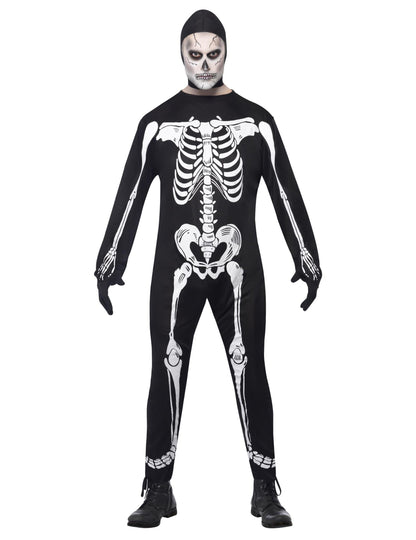 Costum de schelet pentru bărbați cu capotă de Halloween