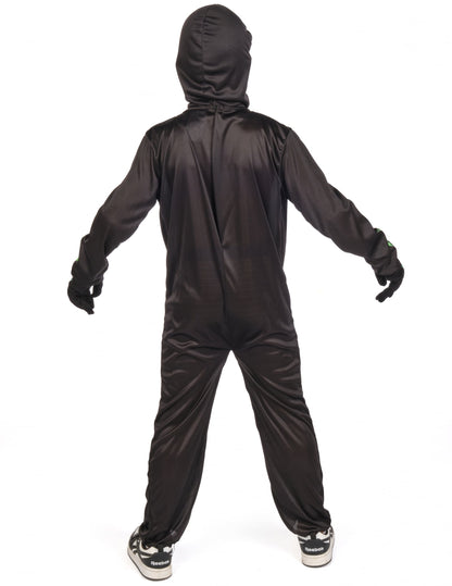 Déguisement de squelette vert pour enfant noir