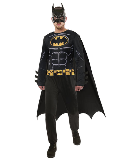 Déguisement standard Batman pour adulte noir et jaune avec masque et cape