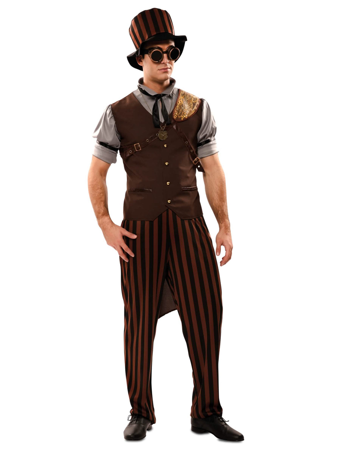 Vedere din față a costumului steampunk pentru bărbat