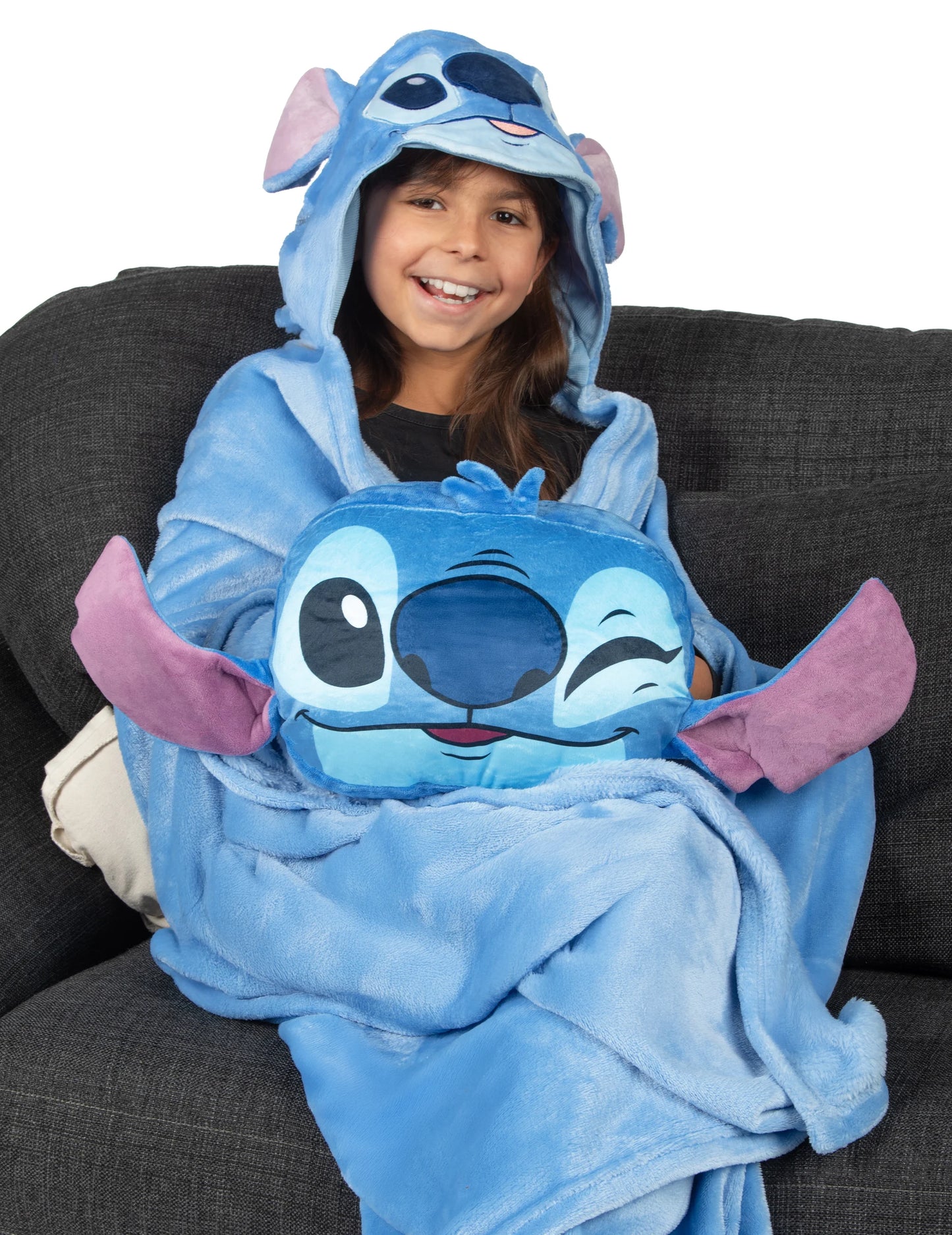 Pătură din fleece cu glugă pentru costumul lui Stitch pentru copii, Lilo & Stitch™