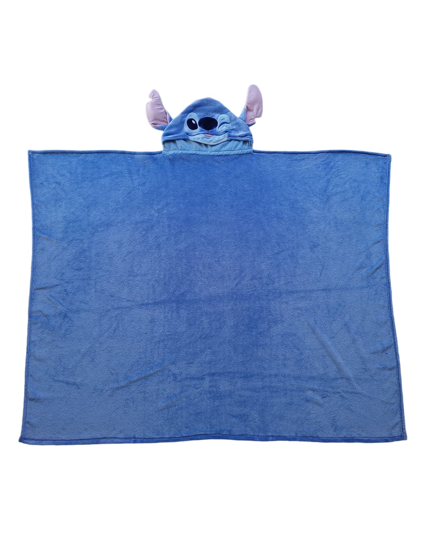 Vue à plat du déguisement plaid polaire à capuche Stitch