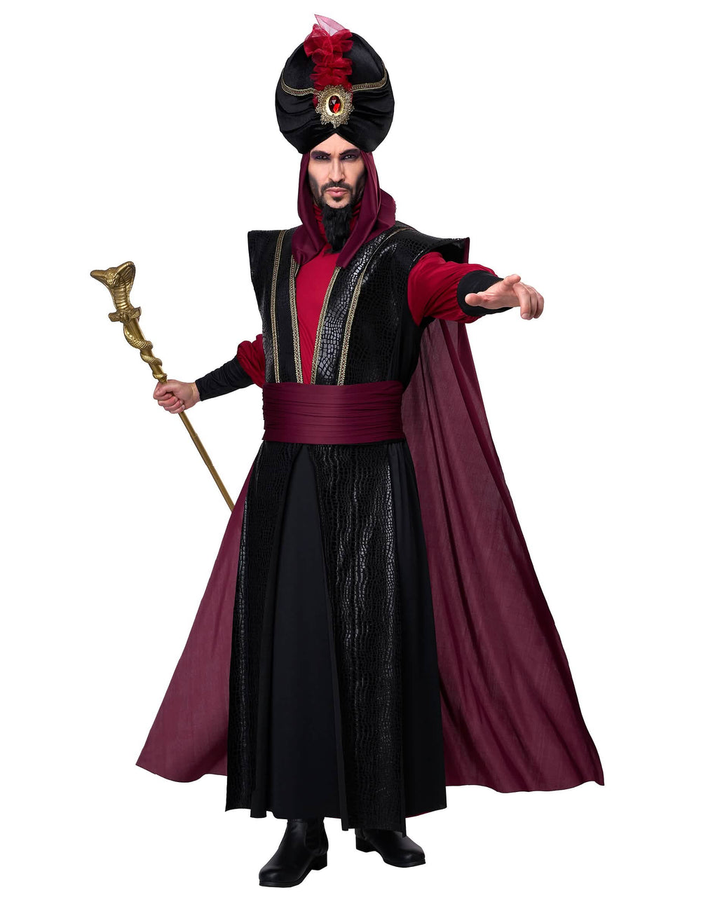 Vedere din față a costumului de sultan al răului lux