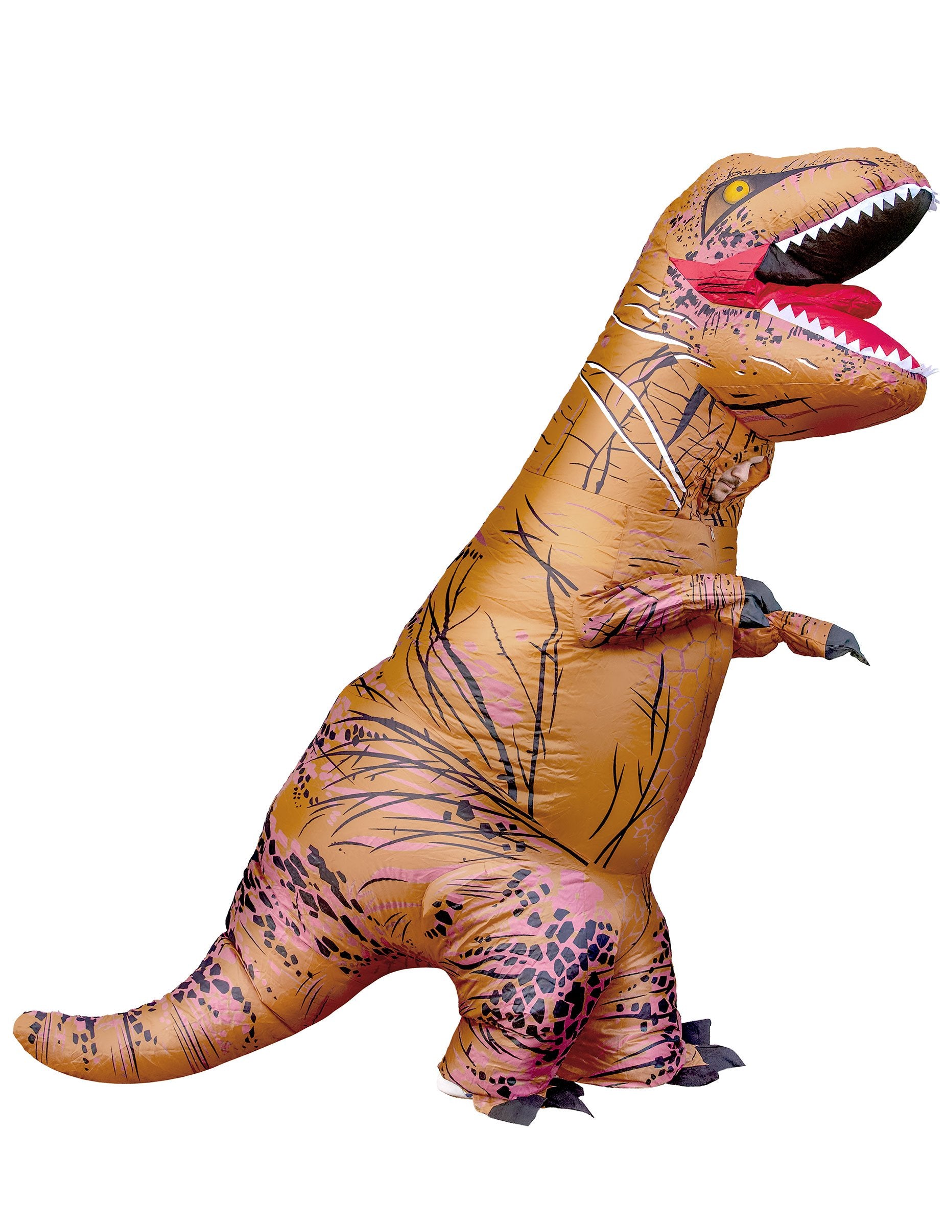 Déguisement T-rex gonflable pour adulte marron