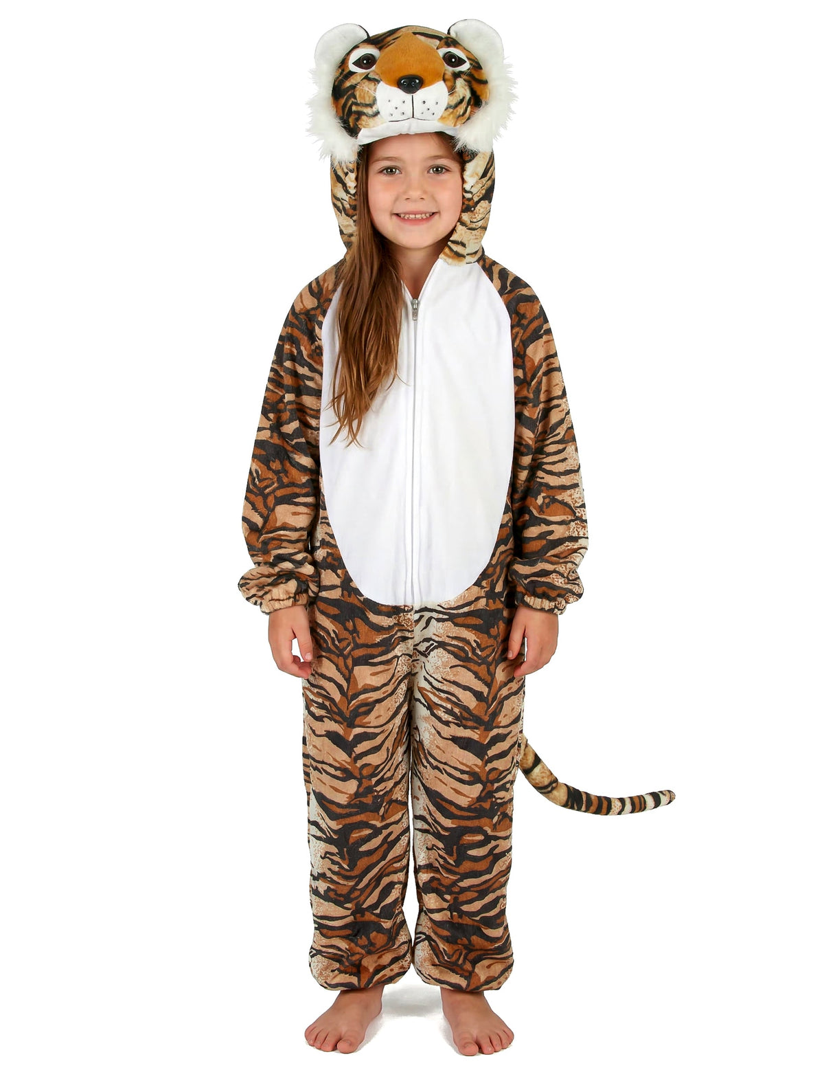 Vue de face du déguisement tigre réaliste