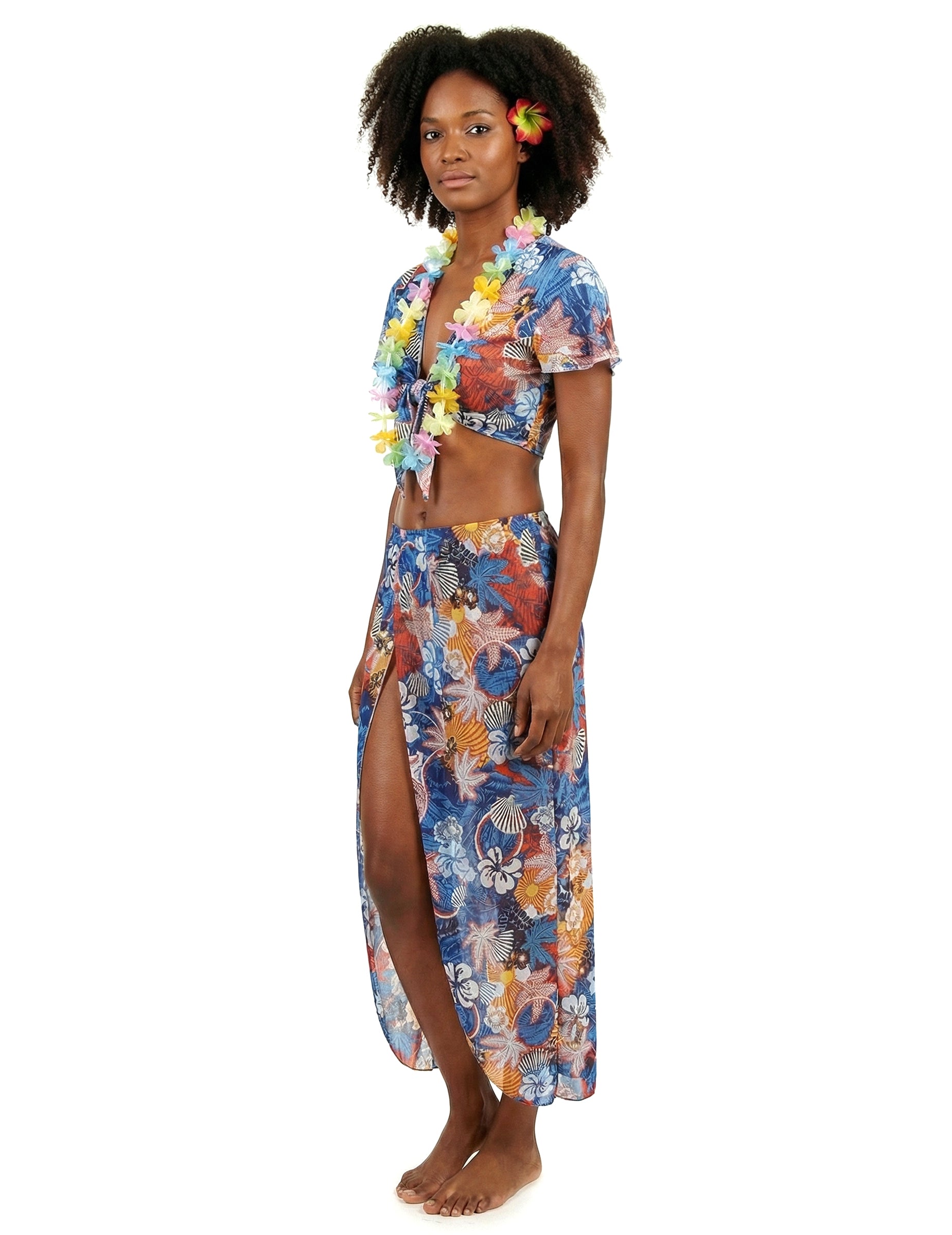 Vedere de profil a costumului de turist hawaian