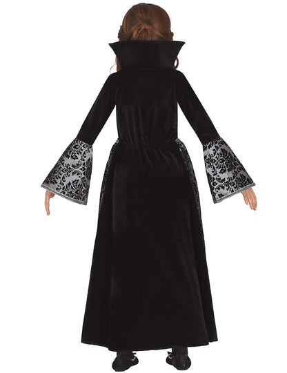 Vue de dos du déguisement de vampire pour fille