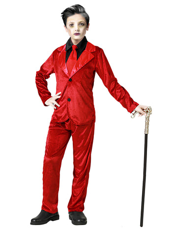 Costum elegant de vampiri roșii pentru copii