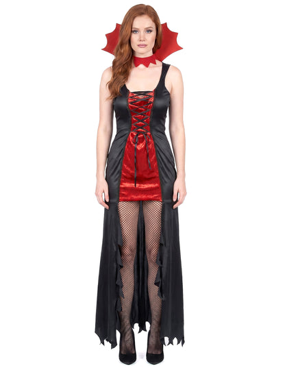 Costum de vampir roșu și negru de Halloween
