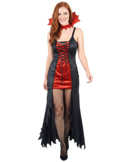 Costum de vampir roșu și negru de Halloween