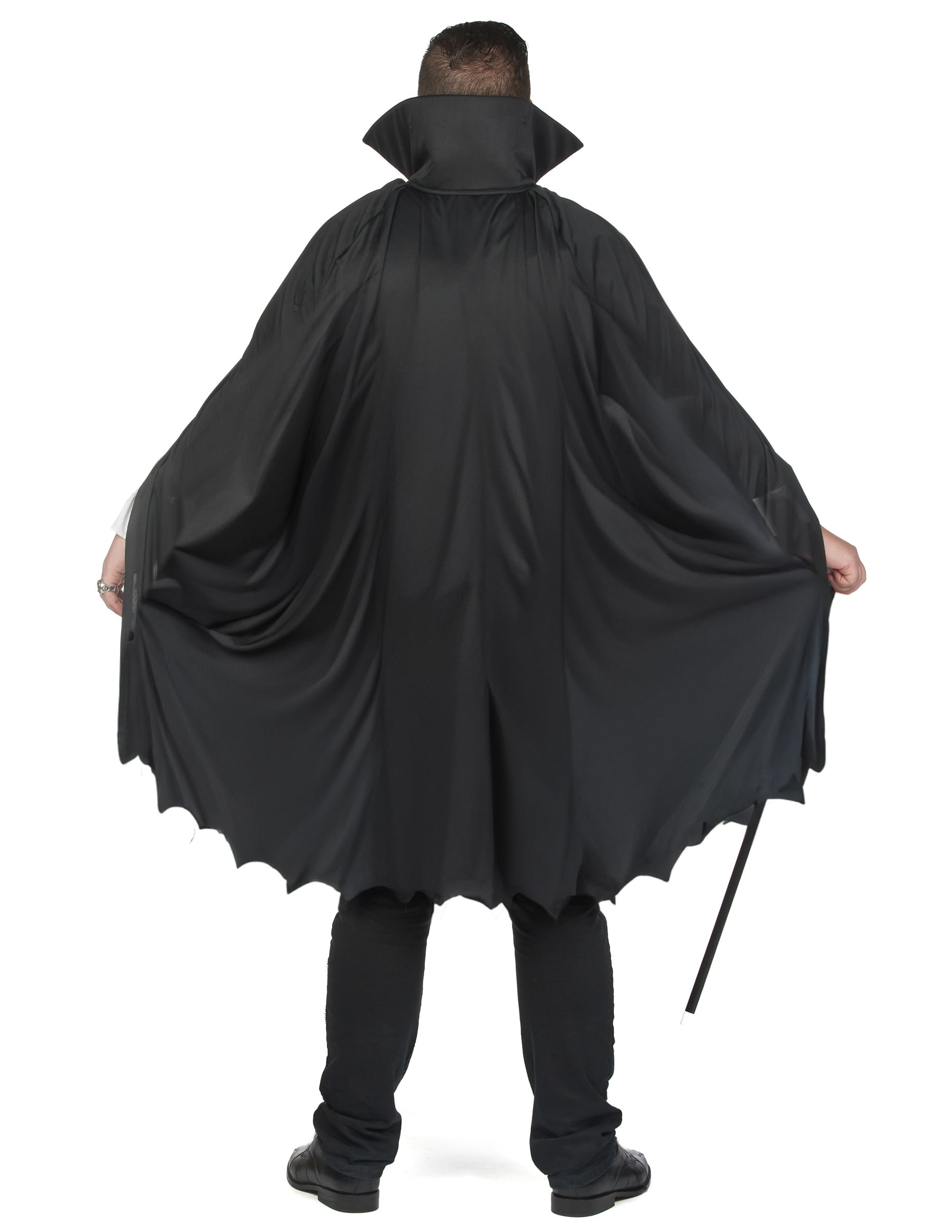 Vue de dos de la cape du déguisement de vampire pour homme grande taille