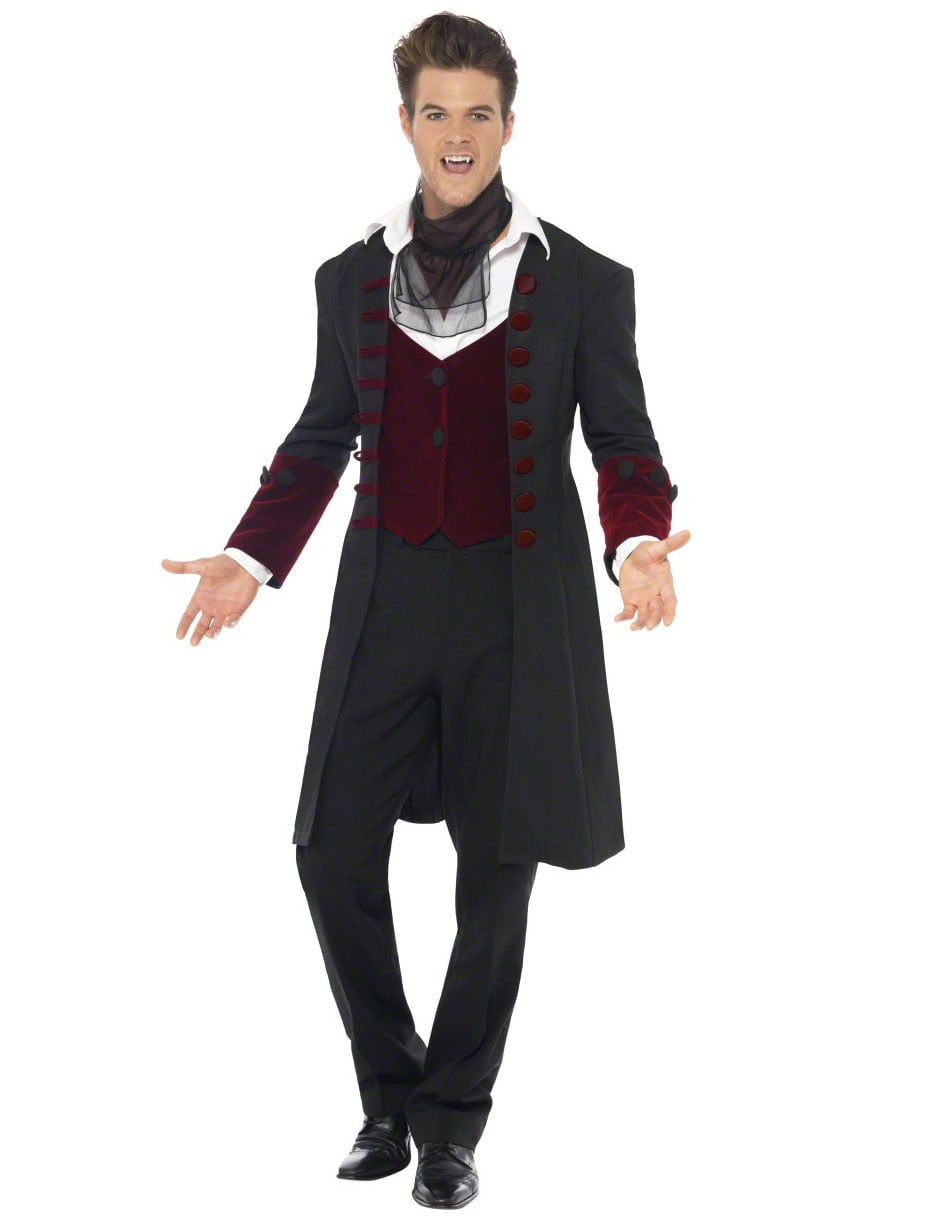 Vue de face du déguisement de vampire pour homme