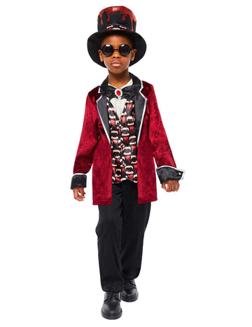 Costum de vampiri din satin pentru copii