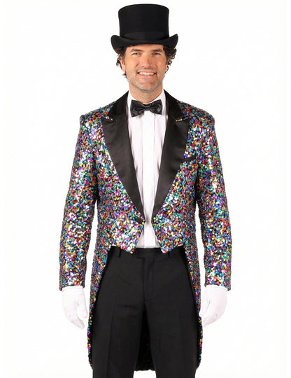 Costum de jachetă de carnaval cu paiete multicolore pentru bărbați