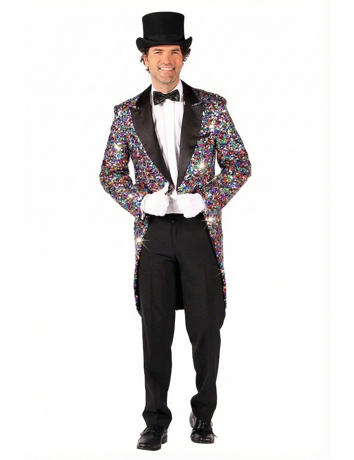 Costum de jachetă de carnaval cu paiete multicolore pentru bărbați