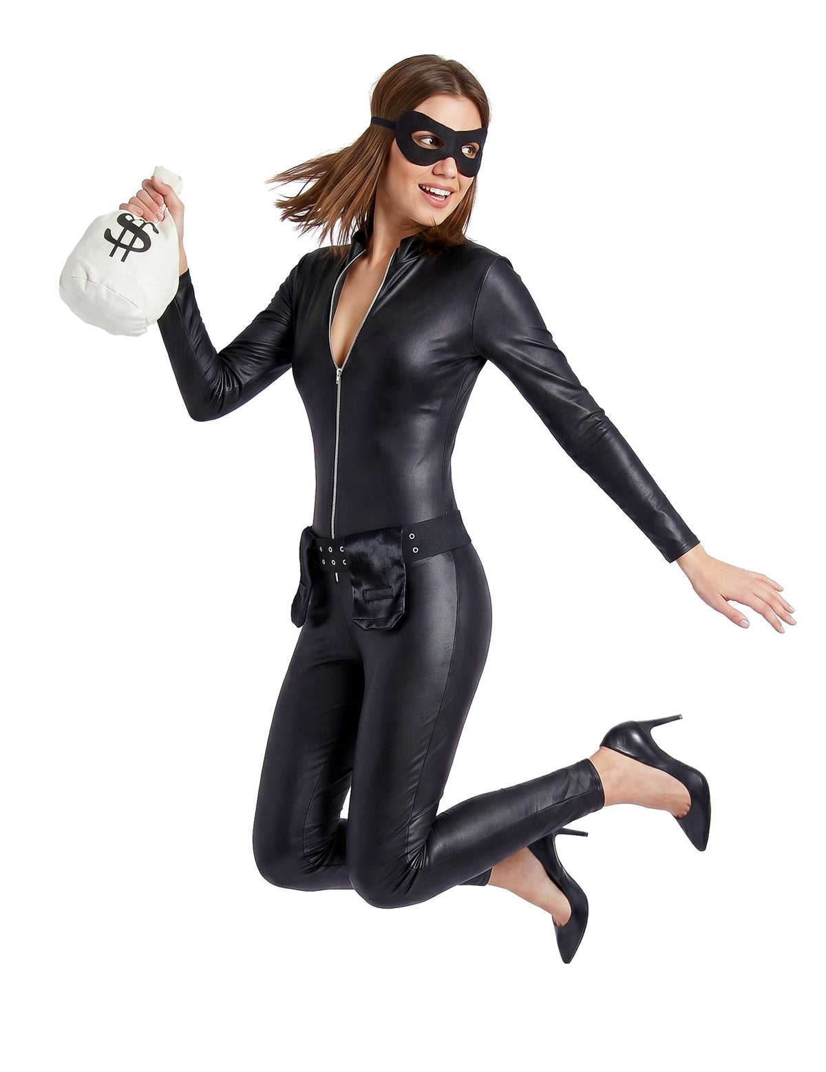 Femeie sexy mascată costum de hoți