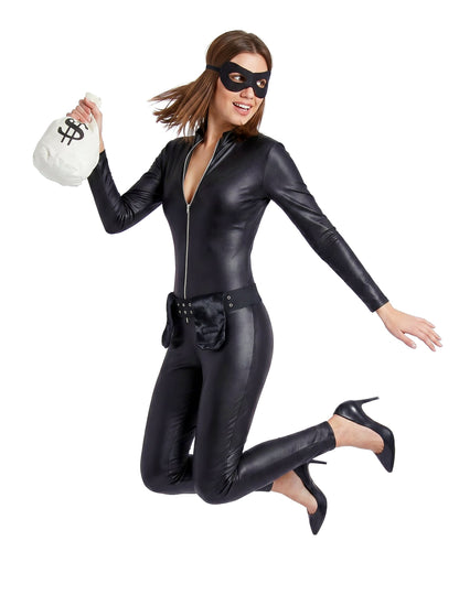 Femeie sexy mascată costum de hoți