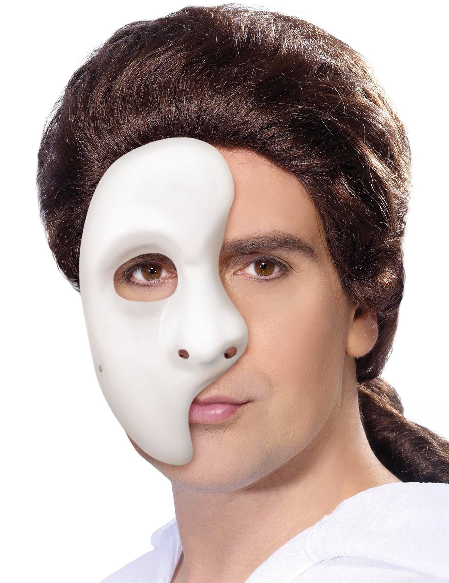 Albă jumătate de masc în plastic pentru adulți