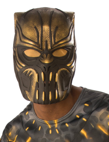 Demi masque Erik Killmonger pour adulte noir et doré