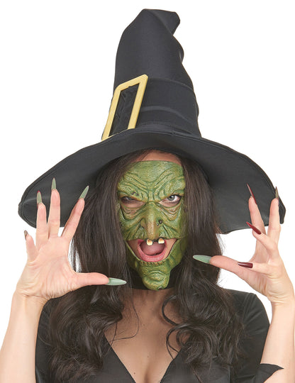 Masca de jumătate de latex nas și nunta verde menton