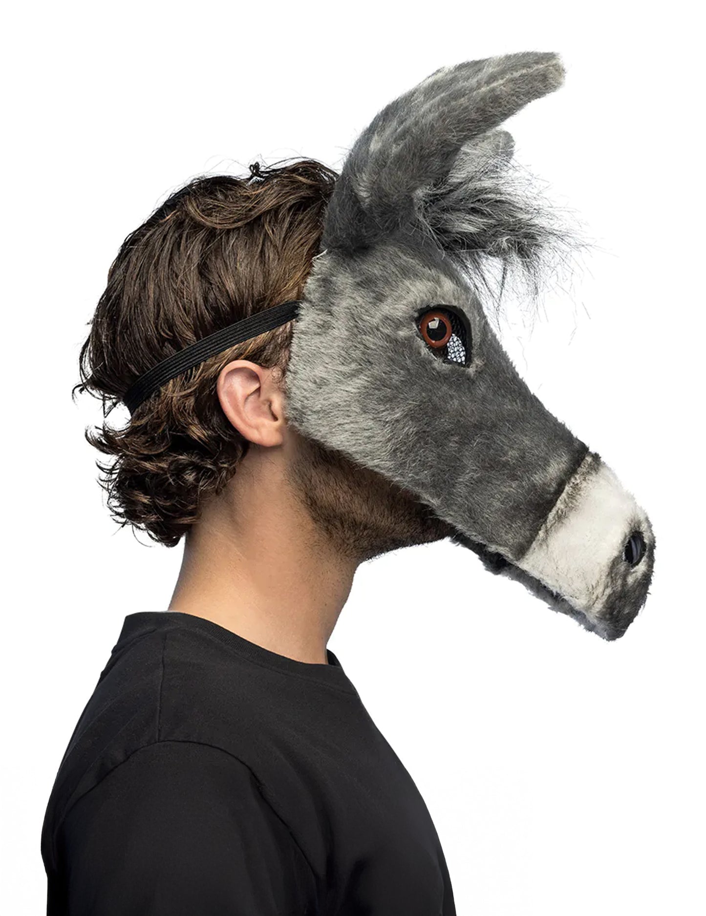 Semimască din pluș măgar pentru adulți 