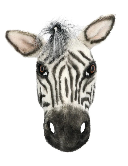 Demi-mască din pluș zebră pentru adulți 