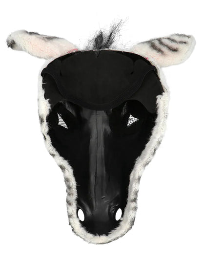 Demi-mască din pluș zebră pentru adulți 