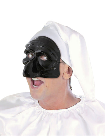 Demi masque Polichinelle pour adulte noir
