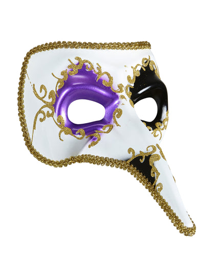 Demi-masque vénitien a long nez adulte