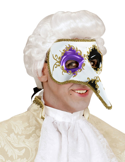 Semimască venețiană pentru adulți cu nas lung
