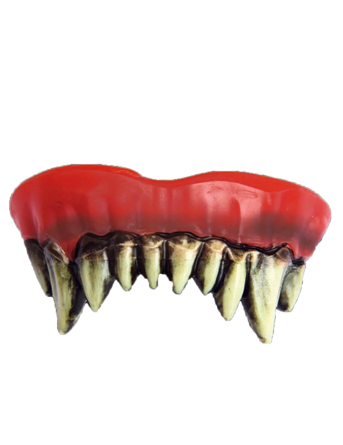 Dentier clown de l'horreur pour adulte gencives rouges et dents jaunes pointues