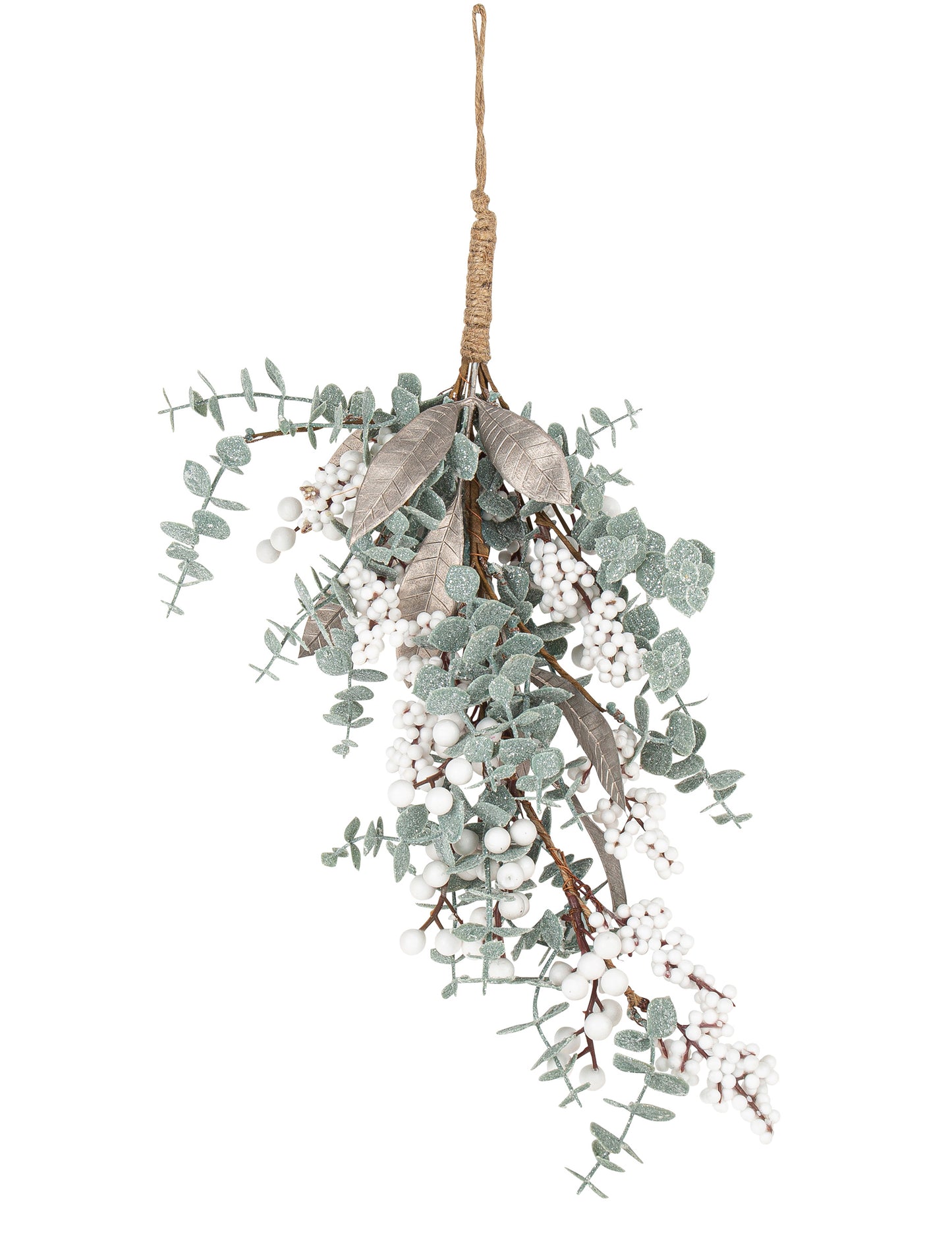 Ramură de eucalipt cu sclipici irizat 56 cm 